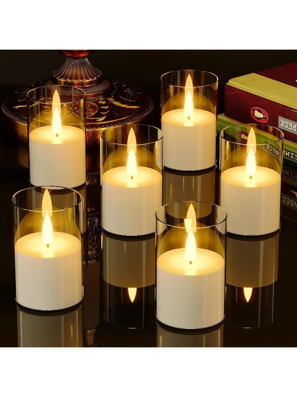 New 6-Pack Flickering Flameless LED Candles with Timer or Battery Powered